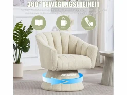 Merax Sillón moderno giratorio 360° - 70 x 66 x 72 cm - con asiento y respaldo ergonómicos + reposabrazos - terciopelo -