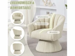 Merax Sillón moderno giratorio 360° - 70 x 66 x 72 cm - con asiento y respaldo ergonómicos + reposabrazos - terciopelo -