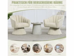 Merax Sillón moderno giratorio 360° - 70 x 66 x 72 cm - con asiento y respaldo ergonómicos + reposabrazos - terciopelo -