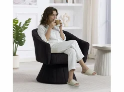 Discount Sillón moderno giratorio 360° - 70 x 66 x 72 cm - con asiento y respaldo ergonómicos + reposabrazos - terciopelo - Sillón
