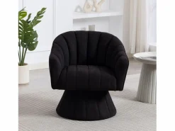 Discount Sillón moderno giratorio 360° - 70 x 66 x 72 cm - con asiento y respaldo ergonómicos + reposabrazos - terciopelo - Sillón