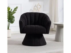 Discount Sillón moderno giratorio 360° - 70 x 66 x 72 cm - con asiento y respaldo ergonómicos + reposabrazos - terciopelo - Sillón