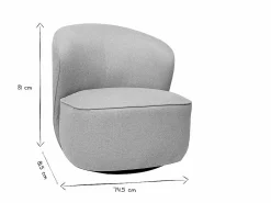 Miliboo Sillón moderno giratorio de tejido efecto aterciopelado texturizado AMBER