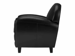 Rendez-Vous Déco Sillón en cuero tostado sintético - Club Negro