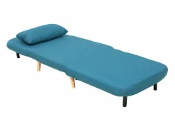 Sale Miliboo Sillón nórdico convertible tejido petróleo AMIKO Azul