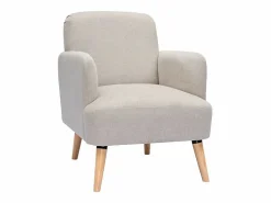 Miliboo Sillón nórdico de tejido efecto aterciopelado texturizado y madera ISKO