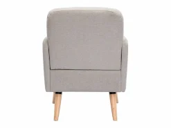 Miliboo Sillón nórdico de tejido efecto aterciopelado texturizado y madera ISKO