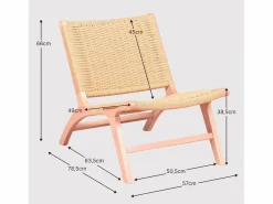 Nest Dream Sillón nórdico en madera de haya y cuerda ecológica - Liam - Haya natural