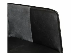Clearance Sillón orejero cuero auténtico y gris Sillón De Piel