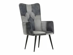 Sillón orejero de cuero auténtico canela Sillón De Piel