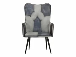 Sillón orejero de cuero auténtico canela Sillón De Piel