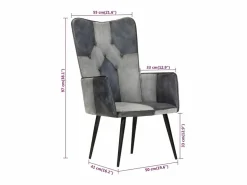 Sillón orejero de cuero auténtico canela Sillón De Piel