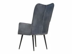 Clicnbuy Sillón orejero de cuero auténtico canela