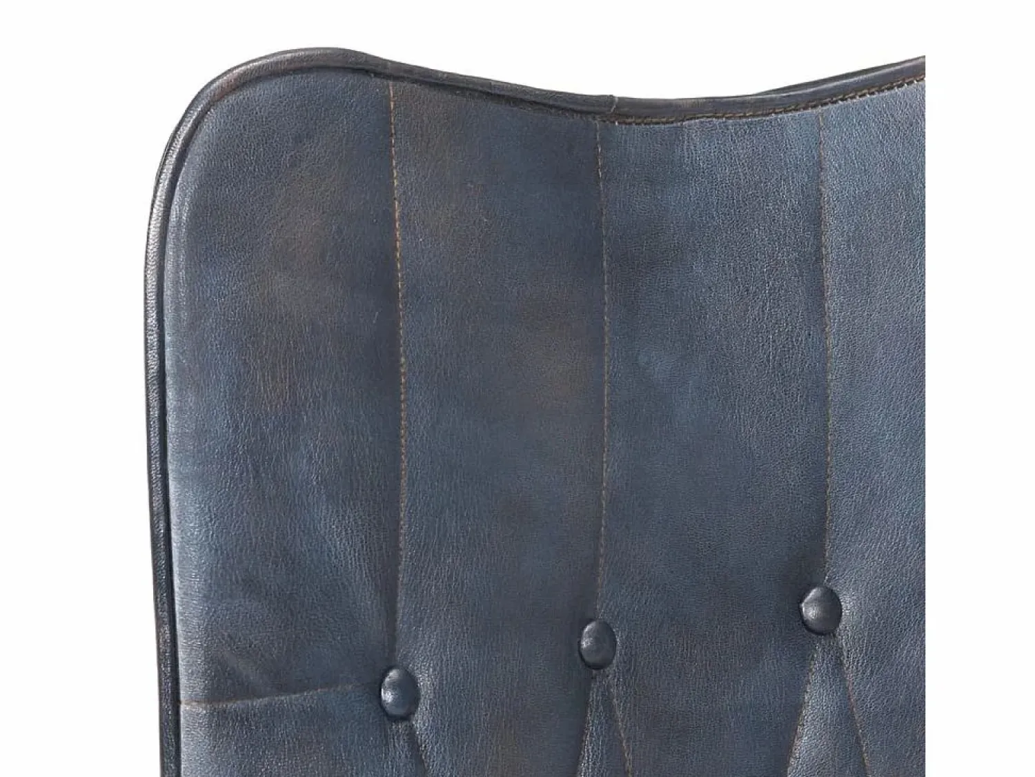 Clicnbuy Sillón orejero de cuero auténtico canela