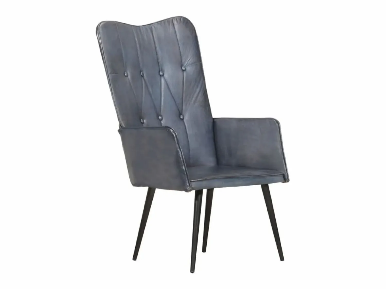 Clicnbuy Sillón orejero de cuero auténtico canela