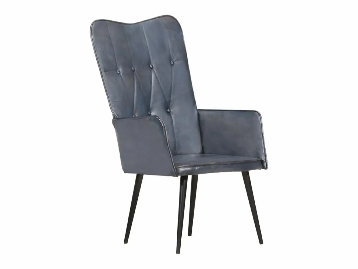 Clicnbuy Sillón orejero de cuero auténtico canela