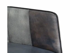New vidaxl Sillón orejero de cuero auténtico Gris