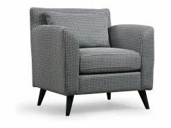 Discount Sillón orejero elegante, blanco y negro, 82 x 75 x 83 cm | Estructura de madera de haya y aglomerado, 100 % poliéster, cojines portátiles | Sillón Escandinavo