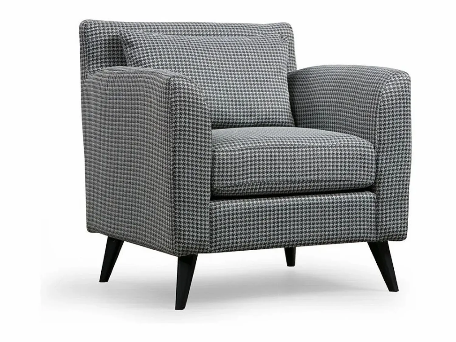 Discount Sillón orejero elegante, blanco y negro, 82 x 75 x 83 cm | Estructura de madera de haya y aglomerado, 100 % poliéster, cojines portátiles | Sillón Escandinavo