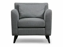 Discount Sillón orejero elegante, blanco y negro, 82 x 75 x 83 cm | Estructura de madera de haya y aglomerado, 100 % poliéster, cojines portátiles | Sillón Escandinavo
