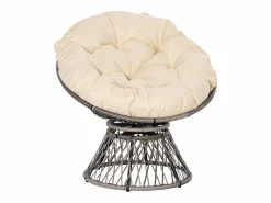 Online Outsunny Sillón papasan giratorio con cojín /crema 90x87x97 cm Gris