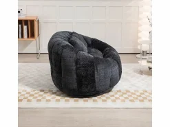 Best DripeX Sillón Perezoso de Chenilla - 2 Plazas - con 2 Cojines - 62cm Profundidad de Asiento - Carga Máx. 250kg - Negro