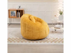 New DripeX Sillón Perezoso de Chenilla - 2 Plazas - con 2 Cojines - 62cm Profundidad de Asiento - Carga Máx. 250kg - Amarillo