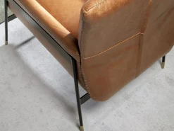 Clearance Sillón piel marrón 5091 Sillón De Piel