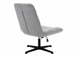 Vente-unique Sillón pivotante de tela jaspeado color SELENDO Gris