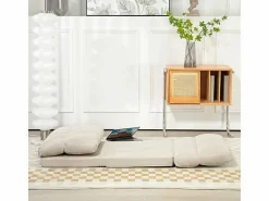 Discount Sillón plegable regulable en 6 posiciones, cojín grueso, función cama, poliéster, (70x72x56cm) Beige