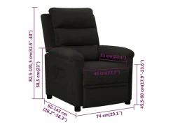 Sale vidaxl Sillón reclinable de tela Negro