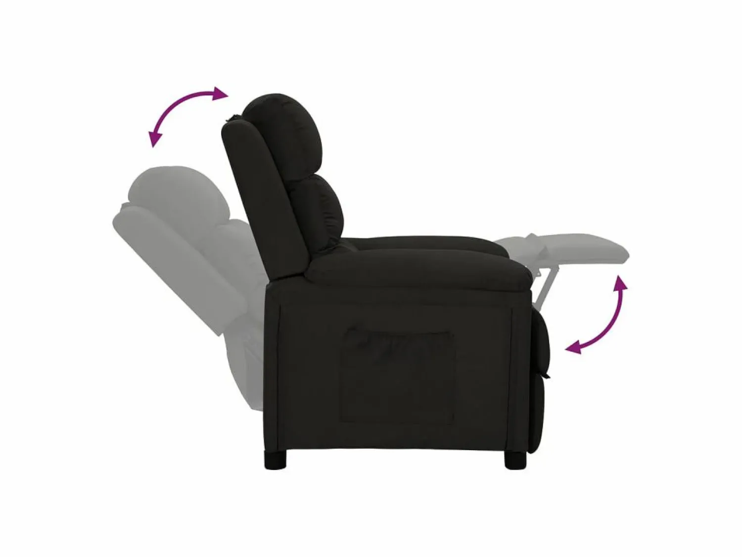 Sale vidaxl Sillón reclinable de tela Negro