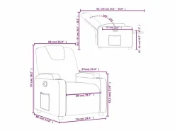 Clearance vidaxl Sillón reclinable de tela marrón oscuro Marru00f3n