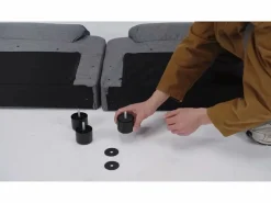 vidaxl Sillón reclinable de tela marrón oscuro