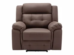 Discount Vente-unique Sillón reclinable eléctrico de microfibra con aspecto de cuero envejecido marrón ORTIANO Marru00f3n
