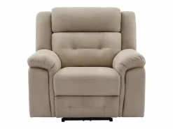 Best Vente-unique Sillón reclinable eléctrico de microfibra ORTIANO Beige