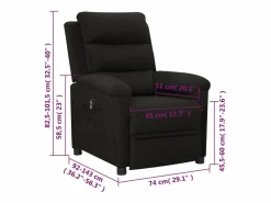 vidaxl Sillón reclinable eléctrico de tela