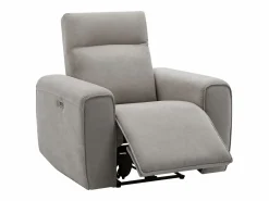 Vente-unique Sillón reclinable eléctrico de tela color gris LORGITA