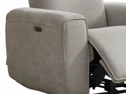 Vente-unique Sillón reclinable eléctrico de tela color gris LORGITA