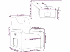 vidaxl Sillón reclinable eléctrico tela marrón oscuro