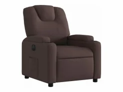 vidaxl Sillón reclinable eléctrico tela marrón oscuro