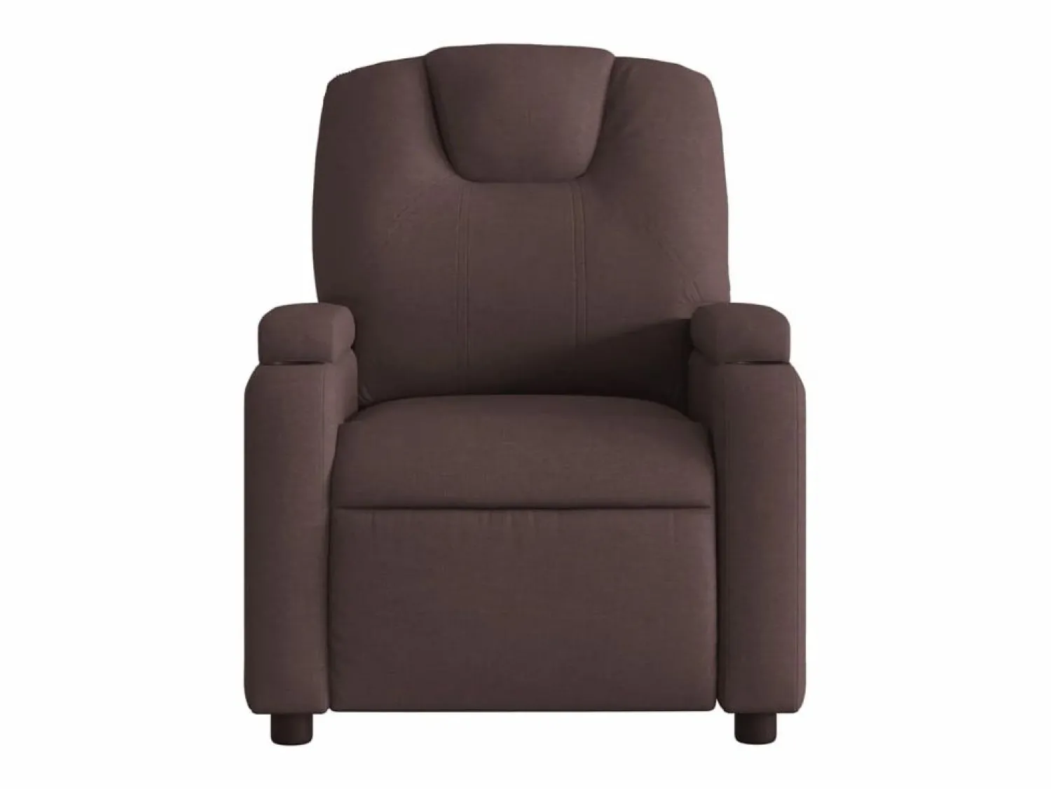 vidaxl Sillón reclinable eléctrico tela marrón oscuro
