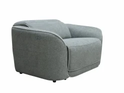 Outlet Vente-unique Sillón reclinable eléctrico de tela jaspeado OZARTO Gris