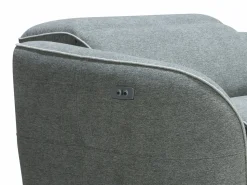 Outlet Vente-unique Sillón reclinable eléctrico de tela jaspeado OZARTO Gris