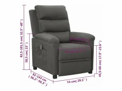 Hot Sillón reclinable eléctrico de tela oscuro Sillón Relax