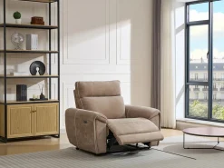 Vente-unique Sillón reclinable eléctrico de tela en color DJARALO