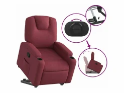 Clearance vidaxl Sillón reclinable elevable tela tinto Rojo