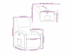 vidaxl Sillón reclinable elevable tela gris taupe
