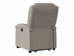 vidaxl Sillón reclinable elevable tela gris taupe