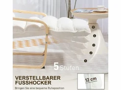 Sillón reclinable, funda suave de sherpa, poliéster, color , con reposapiés ajustable (67x93-114x105 cm)
